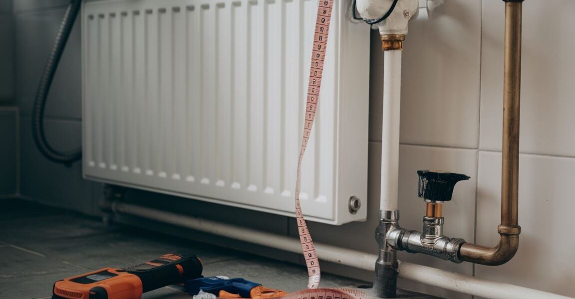 Narzędzia hydrauliczne używane do montażu grzejnika