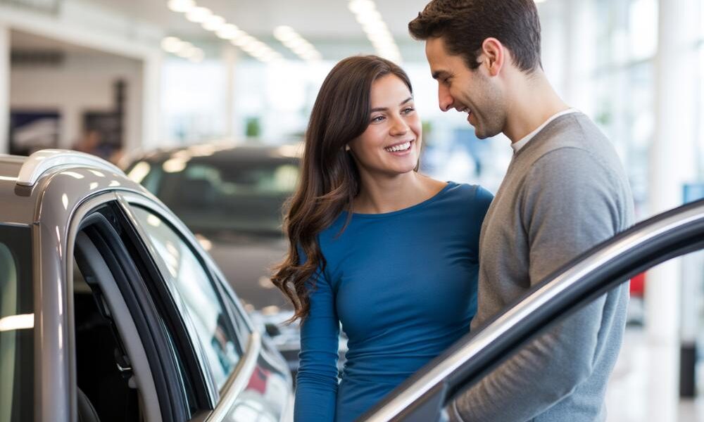 Para ogląda samochód przed sprzedażą w skupie aut – Bydgoszcz